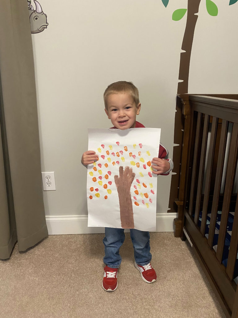 Colton was proud to show off his fall artwork made with the help of his wonderful daycare teachers. SUBMITTED by Michael Mann, Auburn.