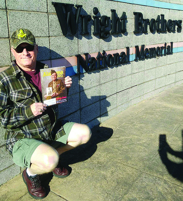 Bob Watkins, a member of Cullman Electric Cooperative from Hanceville, brought his magazine when he visited the Wright Brothers Memorial on the Outer Banks of  North Carolina.