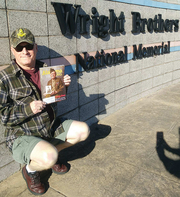 Bob Watkins, a member of Cullman Electric Cooperative from Hanceville, brought his magazine when he visited the Wright Brothers Memorial on the Outer Banks of  North Carolina.