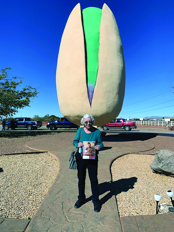 Mary Crawford of Dutton, a member of Sand Mountain Electric Cooperative, took her magazine  to New Mexico where she saw the “World’s Largest Pistachio” in Almagordo.
