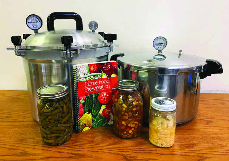 Food supplies for canning and storing of food, pressure cooker, mason jars, cookbook