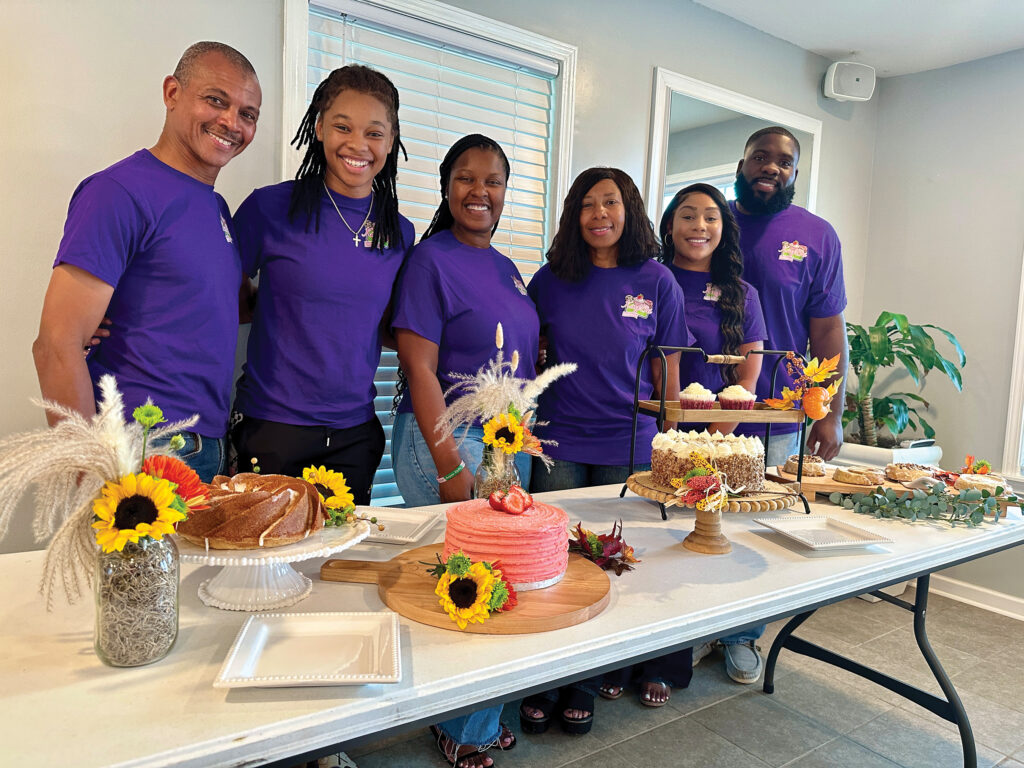 From left, family members Quinton, Kayla, Lilly Flowers, Joni, Kayla and Justin Flowers all work together to make Kay-Bri Desserts and Southern Venue successful. PHOTO BY LENORE VICKREY