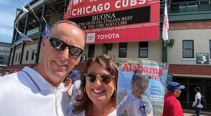 Jeannie and Danny Russell, members of Baldwin EMC from Hampton Cove, attended a Cubs vs Cardinals game at Wrigley Field in Chicago last July.